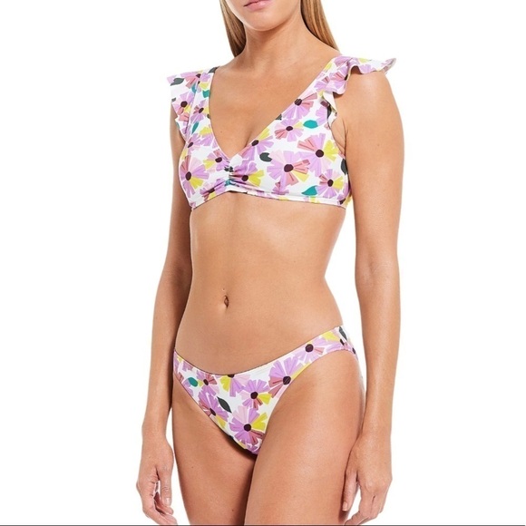 Kate Spade Floral Ruffle Bikini Set‎ Size Large - Picture 1 of 13